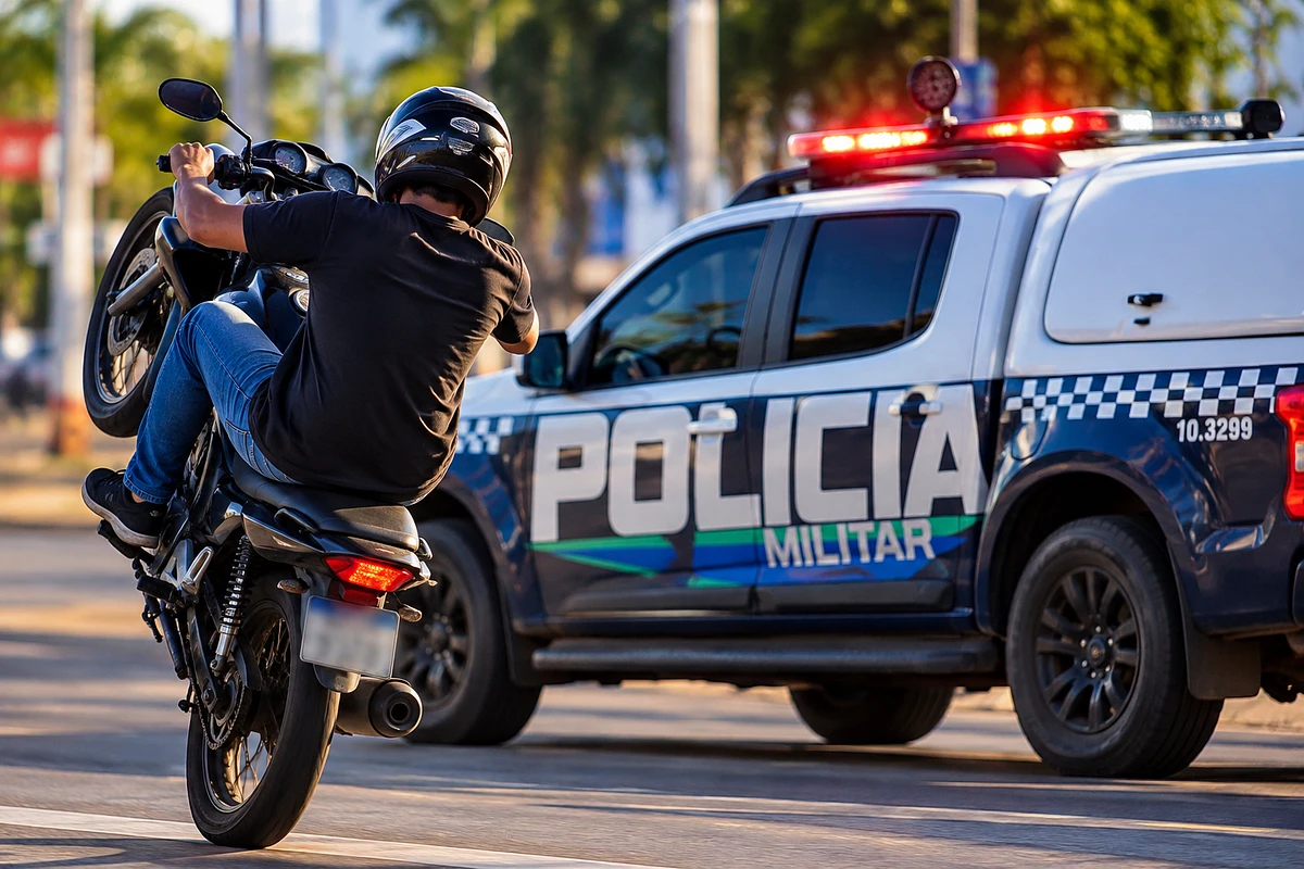 Motociclista de 21 anos é preso após fuga em alta velocidade e manobras perigosas em Chapadão do Sul